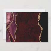 赤と金ゴールドフェイクグリッターマーブルアゲ結婚ート サンキューカード (裏面)