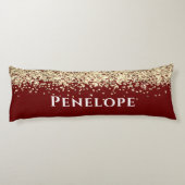 赤と金ゴールドフェイクグリッター美学名前をカスタムする ボディピロー (裏面)