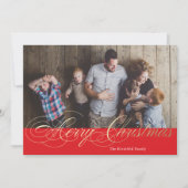 赤と金ゴールドフェイク箔の書道 シーズンカード (正面)