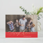 赤と金ゴールドフェイク箔の書道 シーズンカード (スタンド正面)