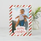 赤と金ゴールドフォトクリスマスホリデーズカード シーズンカード (スタンド正面)