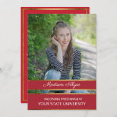 赤と金ゴールドフォトトランクパーティー 招待状 (正面/裏面)