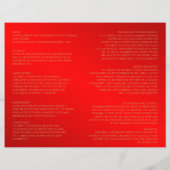 赤と金ゴールドフラワーインディアン結婚式 プログラム (裏面)