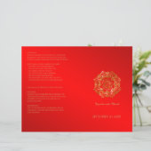 赤と金ゴールドフラワーインディアン結婚式 プログラム (スタンド正面)