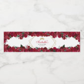 赤と金ゴールドフローラキンセアニェラウォーターボトルラベル ペットボトルラベル (シングルラベル)