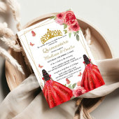 赤と金ゴールドフローラバタフライツインキンセアニェラ 招待状