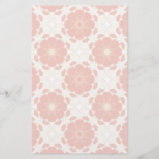 赤と金ゴールドフローラレースパターン 便箋 (正面)