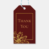 赤と金ゴールドフローラ結婚式の引き出物ありがとう ギフトタグ (正面)