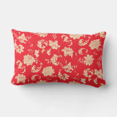 赤と金ゴールドフローラ装飾用クッション ランバークッション (裏面)