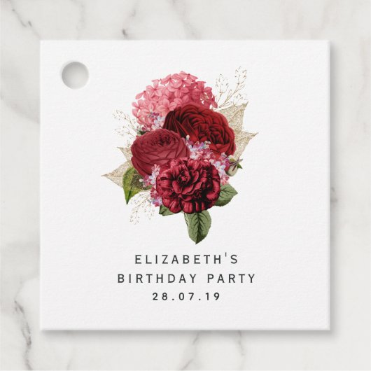 赤と金ゴールドフローラ フェイバータグ (正面)