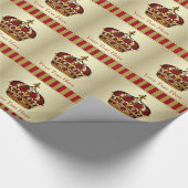 赤と金ゴールドプリンスベイビーシャワーラッピング紙 ラッピングペーパー (角)