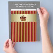 赤と金ゴールドプリンスベビーシャワーキャンディバーラッパー チラシ (手)