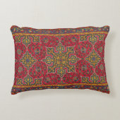 赤と金ゴールドペルシャ絨毯 アクセントクッション (正面)