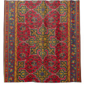 赤と金ゴールドペルシャ絨毯 シャワーカーテン (正面)