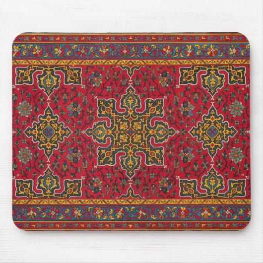 赤と金ゴールドペルシャ絨毯 マウスパッド (正面)