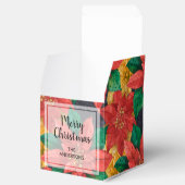 赤と金ゴールドポインセティアスクリスマスホリデー フェイバーボックス (オープン)