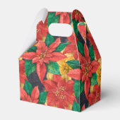 赤と金ゴールドポインセティアスクリスマスホリデー フェイバーボックス (裏面サイド)