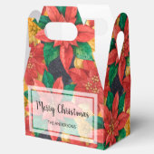 赤と金ゴールドポインセティアスクリスマスホリデー フェイバーボックス (オープン)