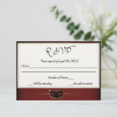 赤と金ゴールドマスカレードRSVP 出欠カード (スタンド正面)