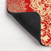 赤と金ゴールドマンダラパターン マウスパッド (コーナー)