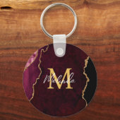 赤と金ゴールドマーブルゲート キーホルダー (裏面)