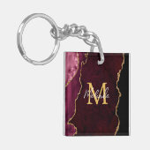 赤と金ゴールドマーブルゲート キーホルダー (正面左)