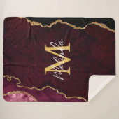 赤と金ゴールドマーブルゲート シェルパブランケット (正面(横))