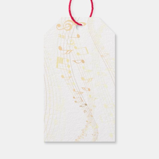 赤と金ゴールドミュージカルクリスマスプレゼントラベル ギフトタグ (裏面)
