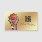 赤と金ゴールドメイクアップアーティストQRコード (正面)