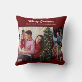 赤と金ゴールドメリークリスマス家族3写真 クッション (裏面)