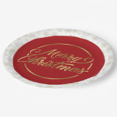 赤と金ゴールドメリークリスマス紙プレート ペーパープレート (アングル)