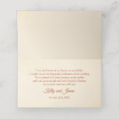 赤と金ゴールドメープル離れズ結婚の プレイスカード (内部開封)