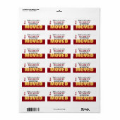 赤と金ゴールドモダンのシンプル引っ越しましたV04 ラベル (フルシート)