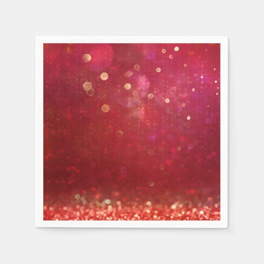 赤と金ゴールドモロッコアラビアンナイト結婚ズ スタンダードカクテルナプキン (正面)