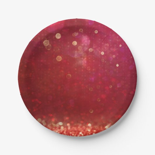 赤と金ゴールドモロッコアラビアンナイト結婚ズ ペーパープレート (正面)