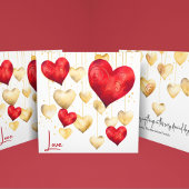 赤と金ゴールドロマンチックハート シーズンカード