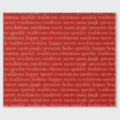 赤と金ゴールドワードアートクリスマスラッピング紙 ラッピングペーパー (フラット)