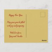 赤と金ゴールド中国のドラゴン中国の新年 ポストカード (裏面)