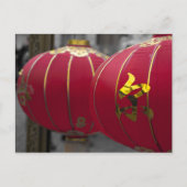 赤と金ゴールド中国の灯 ポストカード (正面)
