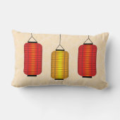赤と金ゴールド中国の灯 ランバークッション (裏面)