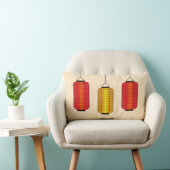 赤と金ゴールド中国の灯 ランバークッション (椅子)