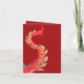赤と金ゴールド中国の、新年、辰年 サンキューカード (裏面)
