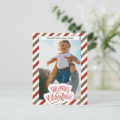 赤と金ゴールド写真クリスマスホリデーポストカード シーズンポストカード (スタンド正面)