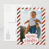 赤と金ゴールド写真クリスマスホリデーポストカード シーズンポストカード (正面/裏面)