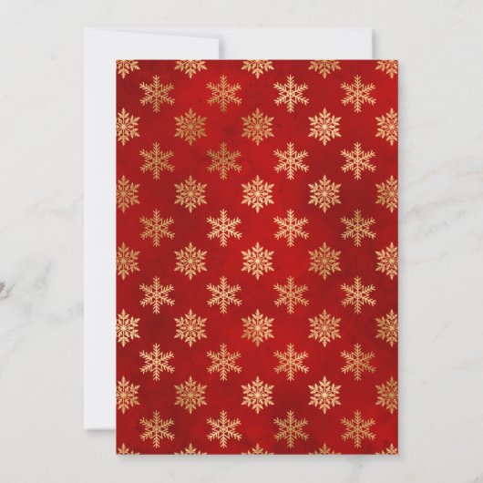 赤と金ゴールド冬の雪片21st誕生日 招待状 (裏面)