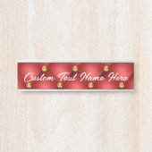赤と金ゴールド名のドアのパーソナライズされた標識 サインプレート (正面)