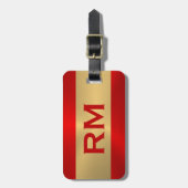 赤と金ゴールド幾何学的デザインラゲッジタグ ラゲッジタグ (正面縦)