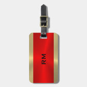 赤と金ゴールド幾何学的デザインラゲッジタグ ラゲッジタグ (正面縦)