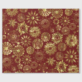 赤と金ゴールド抽象芸術クリスマススノーフレーク2 ラッピングペーパー (フラット)