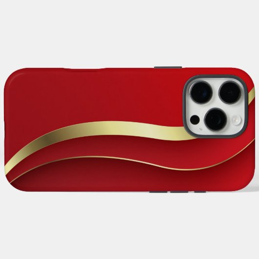 赤と金ゴールド抽象芸術 Case-Mate iPhoneケース (裏面 (横))